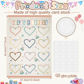 Estune 2 Pcs Happy Birthday Chart Birthday Poster for Classroom Birthday Classroom Calendar Bulletin Board Classroom Decorations for Back to School Supply, 17.5''x12.4'' (Welcome)