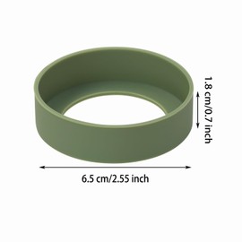 ONLYKXY 3pcs 6.5cm Silicon Protective Cup Mat Sleeve Heat-Resistant Bottle Holder Rubber Coaster Tumblers Protector Base Pad Non-Slip Bottom Cover Ring Accessories for Thermos (Olive Green)