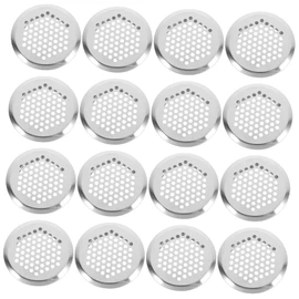 NOLITOY 20pcs Round Stainless Steel Air Vents for Cabinets and Wardrobes Louvered Vent Covers with Honeycomb Mesh for Efficient Airflow and Dust Prevention for Home and Office Use