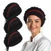 3pcs Breathable Mesh Chef Hat Black Kitchen Cooking Chef Caps