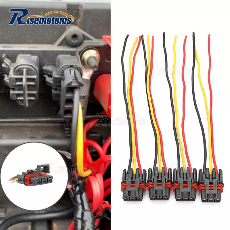 risemotom8 8PCS Pulse Power Plug Connector Pigtail Adapter For Polaris