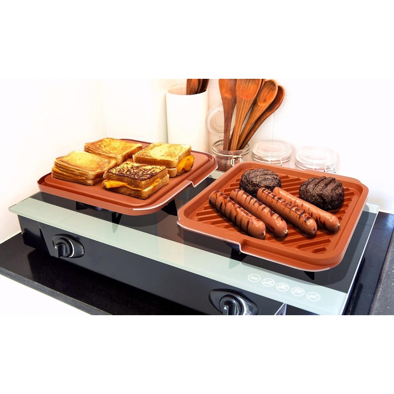 GOTHAM STEEL Grill Griddle Pan Nonstick Double Grill Griddle Pan,