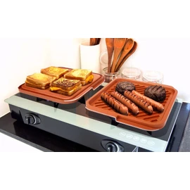 GOTHAM STEEL Grill Griddle Pan Nonstick Double Grill Griddle Pan, Brown Reversible with Ti-Cerama Coating, Perfect for BBQs and More – As Seen on TV