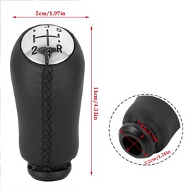 Juttzzei Renault Car Gear Knob 5 Speed, Car Shift Knob Fit for Renault Clio Megane 2 Scenic 2 MK3 MK2 Kangoo Car Gear Shift Knob, Upgraded Leather Renault Clio Gear Stick Knobs - (Black-line)