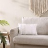 Brielle Home Lennon Textured Cotton Boudoir Decorative Throw Pillow, 12x18,