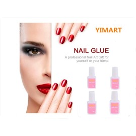 Glue Gel for Acrylic Nails Professional Salon Nail Glue Quick and Strong Nail Liquid Adhesive, 4 Pack ys