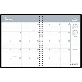 House of Doolittle 2025-2026 Two Year Calendar Planner, Monthly, Black Cover, 8.5 x 11 Inches, January - December (HOD262002-25)