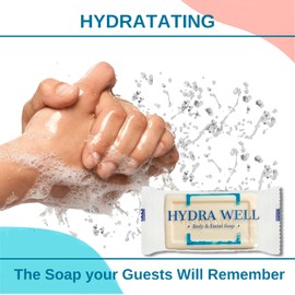 HYDRA WELL Bulk Soaps 0.85 oz, 50 Pack Hotel Travel Size Mini Individually Wrapped Bars Small Bulk Toiletries for Guest Bathroom, Vacation Rentals, Airbnb, VRBO, Charity Donations