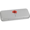 Azeeda 'Simple Poppy Flower' Metal Hinged Stationery Tin/Storage Box (TT00292195)