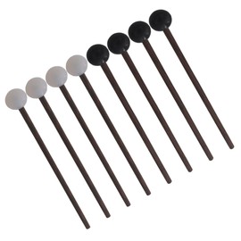 Kisangel 4 Pairs Steel Drum Mallets with Wooden Handles Rubber Drumsticks for Percussion Instruments for Tongue Drums Marimbas Xylophones and More