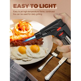 WANBRO 5 Pack of Torch Lighter, Powerful Windproof Jet Flame, Butane Gas Refill, with Safety Lock, Mini Blow Torch Lighters for Candle, Firework (NO Gas)