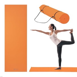 Gaiam Essentials 14 Thin (6mm) Yoga  Pilates, Fitness  Exercise Mat with Easy-Cinch Carrier Strap Cusion Support For Fitness and Gym Workouts         