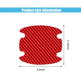 GLSOWEE GLSOWEE 4PCS Car Door Handle Cup Scratch Protectors, Carbon Fiber Car Door Handle Bowl Sticker, Universal Auto Doors Handles Cup Paint Guard Cover Protective Film for Cars (Red-4PCS)