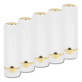 Tubo De Bálsamo Labial Blanco, Portátil, Vacío, 5 Unidades