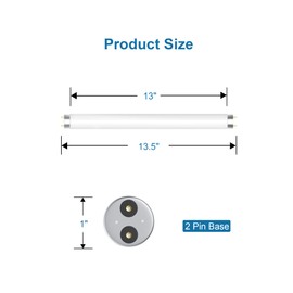 Dichroma 2 Pack Bug Zapper Replacement Light Bulb 10W for 20W Indoor Bug Zapper, BL T8 F10W Light Tube Compatible with Aspectek, Liba and other 20W Mosquito Zapper Lamp
