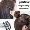 XINCHENG 10Pcs Metal Snap Hair Clips, Black Hair Clips, Flat