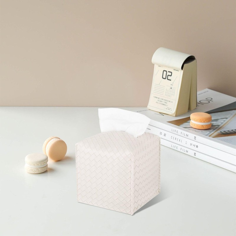 CQQNIU 4 Pieces Cube Tissue Box, Woven Tissue Box, Fashionable
