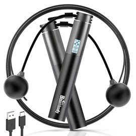 Smart Jump Rope with Counter & Bluetooth App, 2 in 1 Skipping rope with 3m Classic Cord for Traditional Jumping and Cordless Option, Tangle-free desig