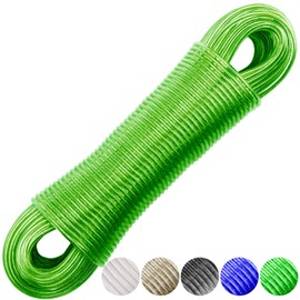 60m Washing Line Rope Strong Clothes Lines, Thick Strong Washing Line, Rust-proof and Waterproof for Outside Garden…