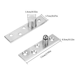 OHYER Pack of 2 Concealed Stainless Steel Swivel Hinges Pivot Hinge Stainless Steel 360 Degree Hinge Door with Screws Hinge Accessories for Doors Cabinet and Floor Depth Windows (Eccentric Pivot)
