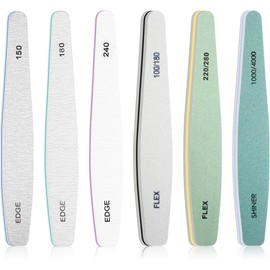 Diesisa Limas para Uñas Profesionales - 12 Limas de Uñas Lavables de Doble Cara para Uñas de Gel, Acrílicas y Naturales - Juego de Limas con Granos 100/150/180/220/240/280/1000/4000 - Kit de Manicura