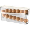 Space-saving egg holder on wheels for the fridge, for 12