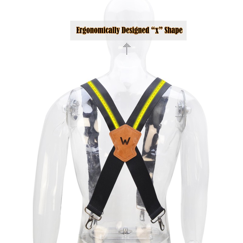 WELKINLAND 2Inch Men's Heavy Duty Suspenders w/Hooks For jeans