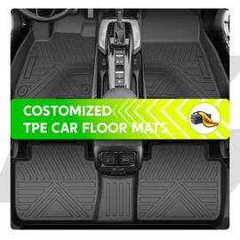 TPE All-Weather Floor Mats for Honda HR-V 2023-2025 | Custom Fit Heavy Duty Truck Floor Liners | Front & Rear Row Protection | Durable, Odorless, Easy to Clean (3-Piece Set, Black)