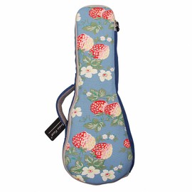 MUSIC FIRST® Canvas 23"/24" Concert Vintage style “Strawberry Flowers”, Ukulele Bag Ukulele Case Ukulele Cover, New Arrial, Original Design (23/24 inch Concert, Strawberry Flowers)