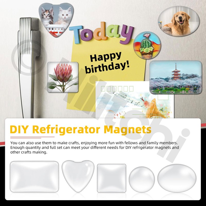 Hilitchi 72Pcs Fridge Magnets Craft Set Magnets Craft with Adhesive