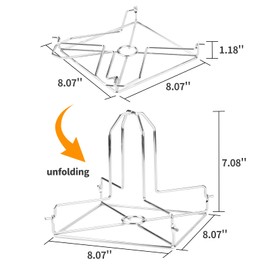 SHIKORI Beer Can Chicken Holder for Grill Oven Smoker Sturdy,Stainless Steel Folding Beer Butt Chicken Holder for Whole Chicken Roaster, Chicken Rack for Tender and Juicy Chicken Turkey (2 PCS)