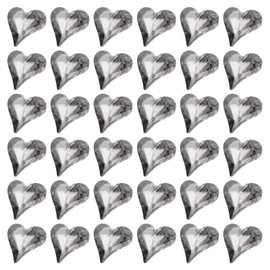 sourcing map 40 Pcs 3D Heart Drak Gray Nail Rhinestones 12x13mm K9 Glass Crystal Rhinestones Pointed Back Crooked Heart Gems for Nail Charm Art DIY Decoration Craft