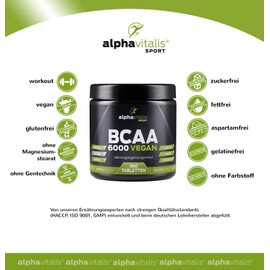 BCAA Mega Tabs 1000Mg Pure BCAAs, Vegan, Gluten Free, Lactose Free, Each Alphavitalis Sport – 360 Tablets – 2 Month Course Essential Amino Acids/Hochdosierte BCAAs for a hard Workout, , ,