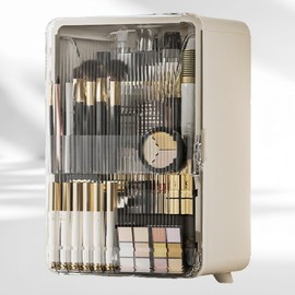 All-in-one makeup organizer with brush organizer and lid Lipstick box