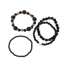 COLORFUL BLING Adjustable Imitated Pearl Stackable Stretch Bracelet Set Beaded Heart Strand Bracelet for Women Bridal Bridesmaids Wrap Bangle Wedding Jewelry, adjustable, Beads, no gemstone