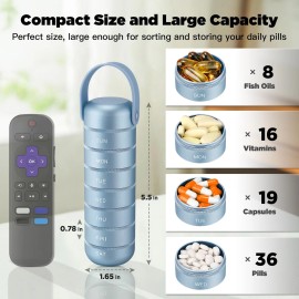 Zannaki Metal Weekly Pill Organizer, Large Travel Pill Box 7 Day, Waterproof Daily Pi...