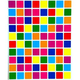 Square Color Coding Labels 1/2 inch by 1/2 inch-Assorted Colors Stickers 8 Colors- Blue, Dark Blue, Red, Purple, Green, Orange, Pink and Yellow- Multi Pack-Classic Colors semi Gloss 1200 Pack
