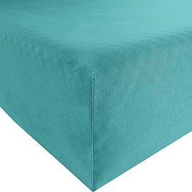 Bassetti Fitted Sheet, 95% Cotton, 5% Elastane, Turquoise, 90 x 190 cm, 100 x 220 cm