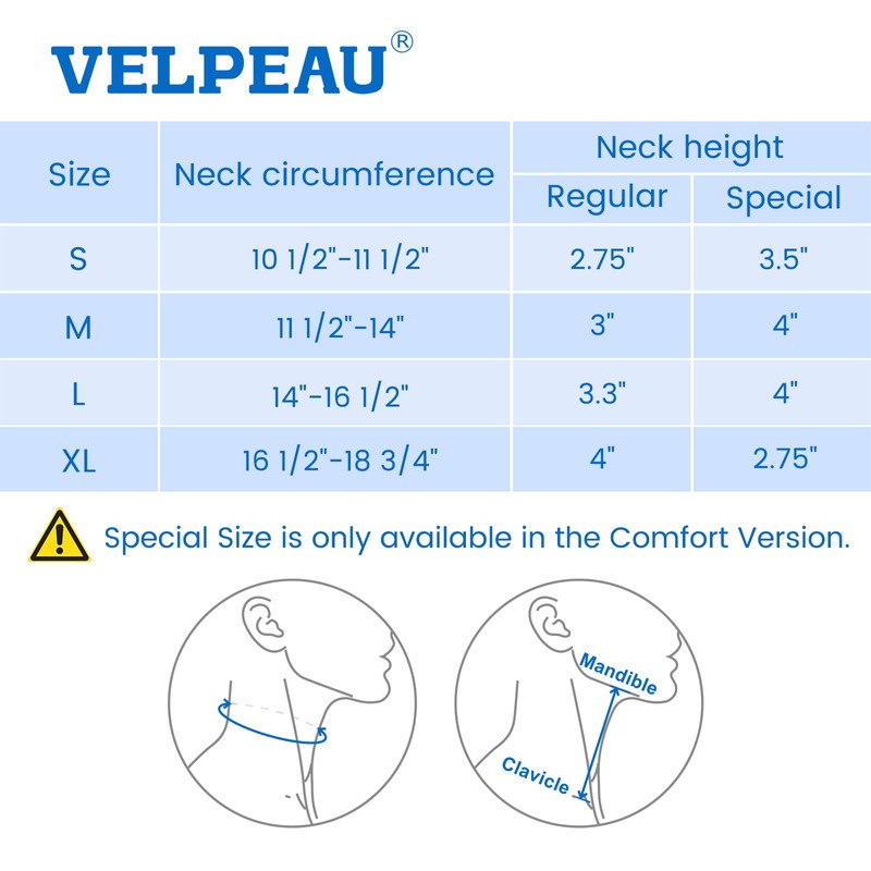VELPEAU Neck Brace -Foam Cervical Collar - Soft Neck Support