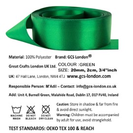 25 Yards / 23 Meters Of Satin Ribbon 20mm In Multiple Colours Satin Ribbon Tying Gift Ribbon Wedding Trimming Crafts Apron Deco. Many Colours BUY ANY 3 Colours & GET 1 FREE (Emerald Green)