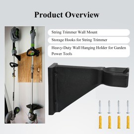 WFCYX Heavy-Duty Wall Hanging Holder for Garden Power Tools, Garage Storage Organizer, Storage Hooks for Trimmer, Fits EGO 56V Trimmer and Edger, Ego Power/String Trimmer, Ego Edger (2Pcs/4-Hole)
