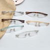 BLUELESS Rimless Reading Glasses Small Readers Men Women（Tortoise）