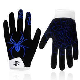 hisptgo - Guantes de fútbol juvenil, guantes receptores ultra adhesivos para niños con agarre y protección mejorados, ideales para bandera y fútbol táctil, azul araña