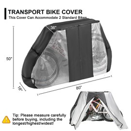 Heavy Duty Tear Proof Waterproof Outdoor Bike Cover for 1,2 Bicycles - Visible Tail Lights