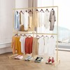 FONECHIN Industrial Pipe Clothing Rack, Double Rod Clothes Rack for