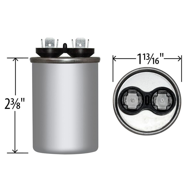 35 uF x 370 VAC Round Run Capacitor by #