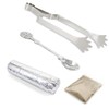 NKlaus 4-Piece Set of Smoking Tongs Nickel-Plated Incense Spoon 40