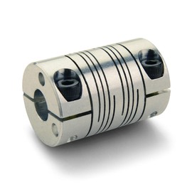 Ruland FCMR16-6-6-A Clamping Beam Coupling, Polished Aluminum, Metric, 6mm Bore A Diameter, 6mm Bore B Diameter, 15.88mm OD, 25.40mm Length, 1.47 Nm Nominal Torque
