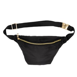 Phlox Collective Nylon Fanny Pack, Fashion Waist Pack Bag, Adjustable Fanny Bag, for Women, Men, and Kids (Black)