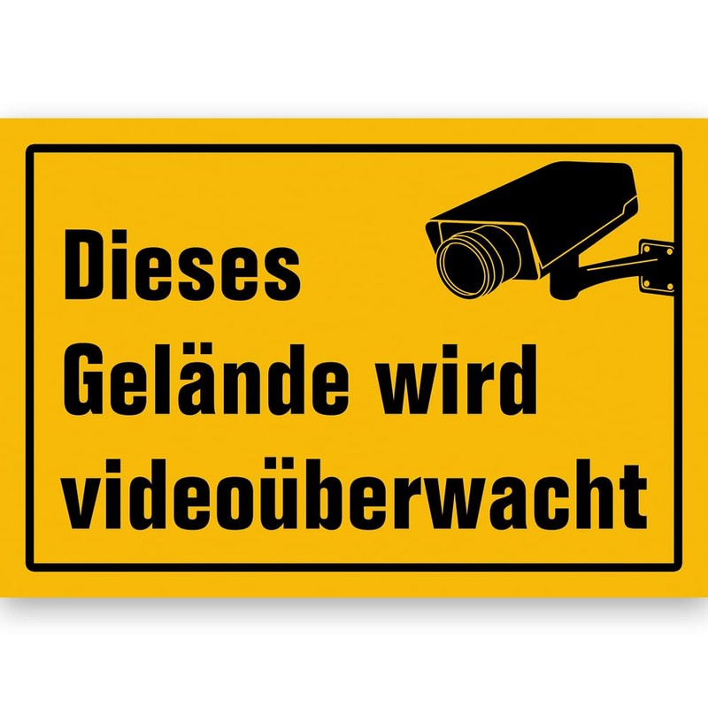 Achtung Videoüberwachung Schild 20x30 cm aus ALU Verbund Platte, 3mm